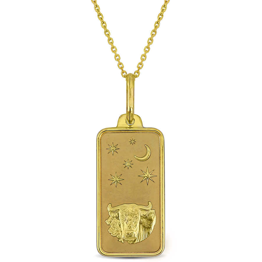 Amour Taurus Horoscope Necklace In 10k Yellow Gold