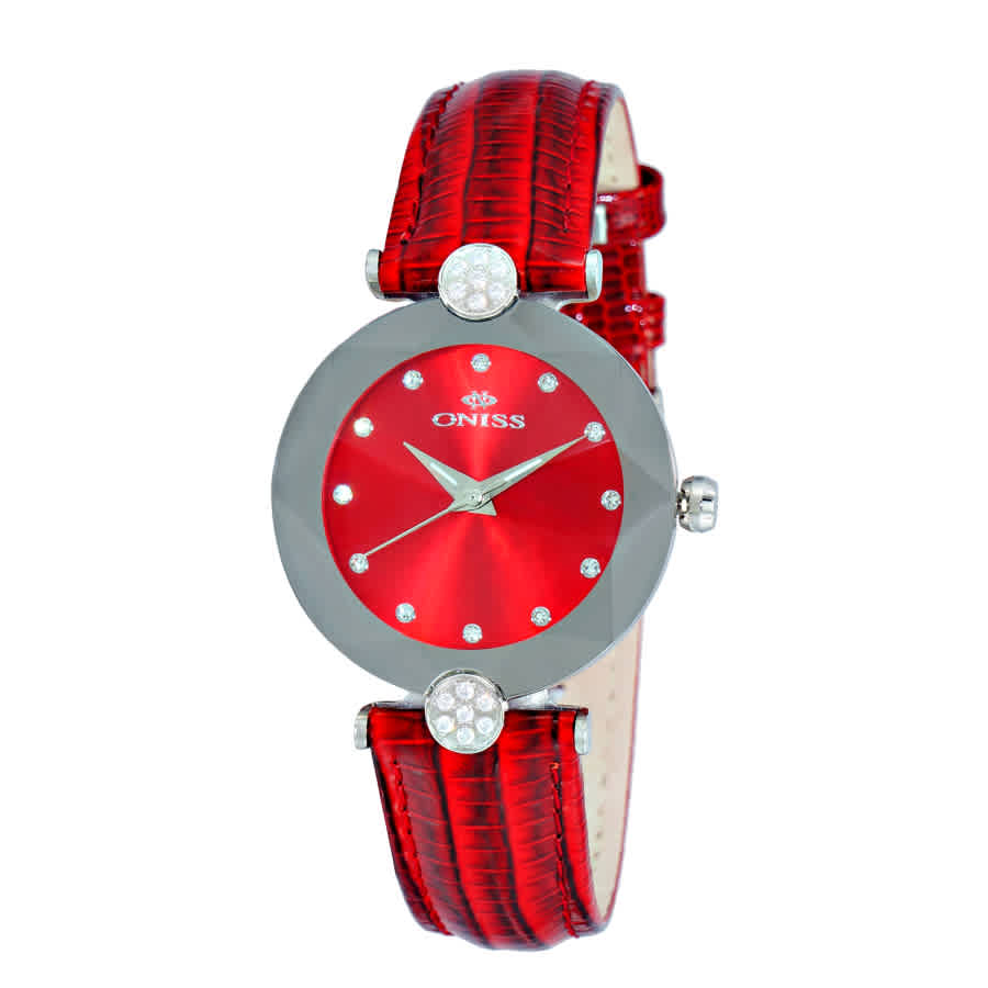 Oniss On8776s Red Dial Ladies Watch Onj8776-0lrd