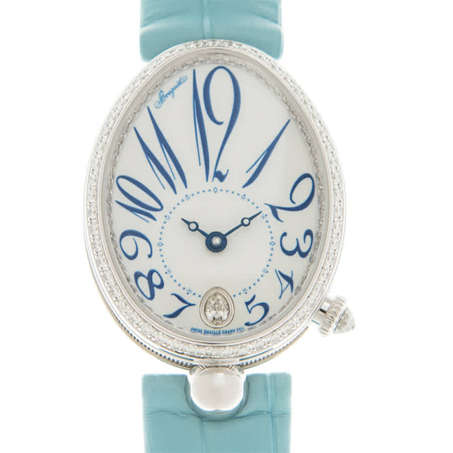 Shop Breguet Reine De Naples Automatic White Dial Ladies Watch 8918bb/28/964/d00d In Blue / Gold / White