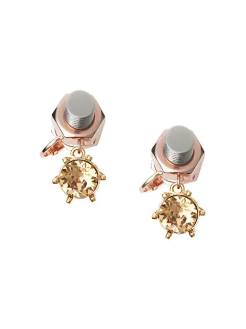 Burberry Ladies Charm Rose Gold-plated Nut And Bolt Earrings In