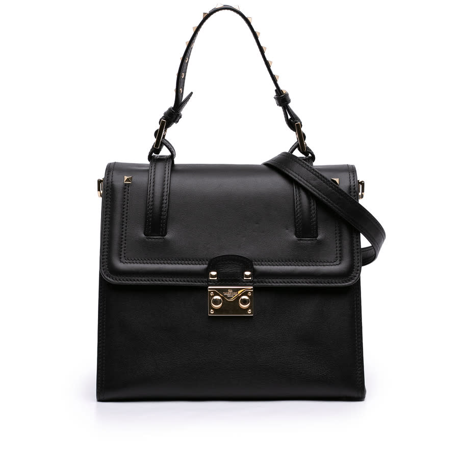 Pre-owned Valentino Leather Rockstud Cabana Satchel Ladies VAQMQQY3GO5660ZY