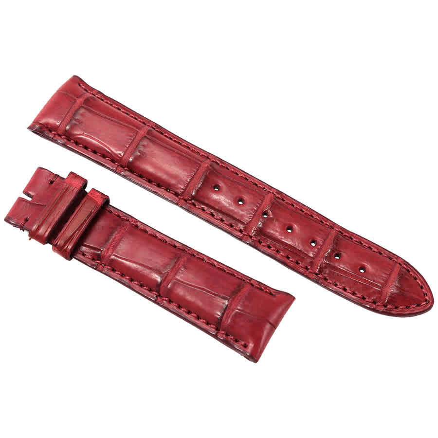 Hadley Roma 21 Mm Wine-colored Matte Alligator Leather Strap In Red
