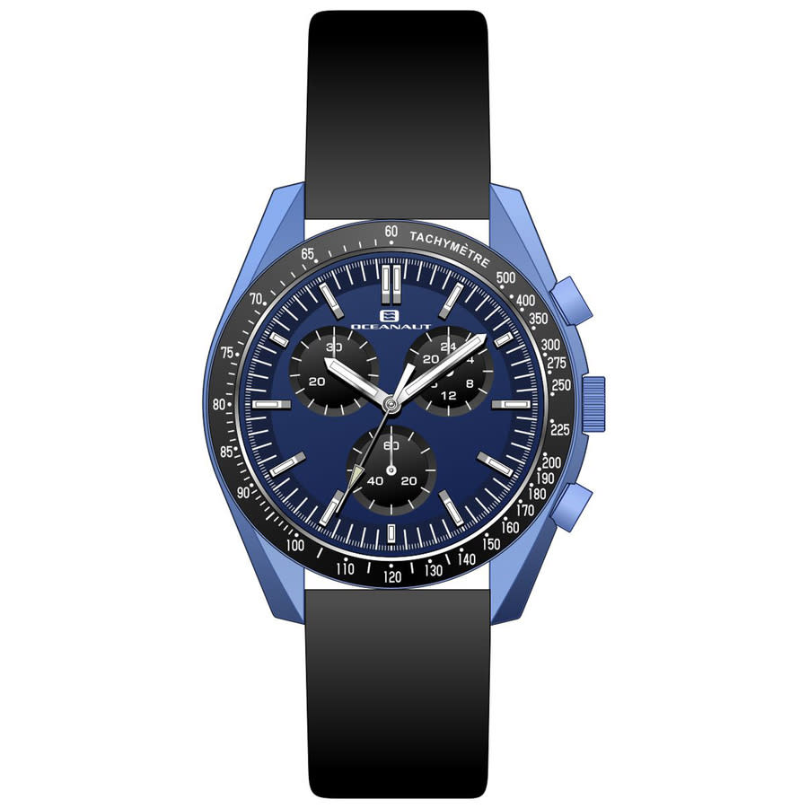 Shop Oceanaut Orbit Chronograph Quartz Blue Dial Men's Watch Oc7583 In Black / Blue