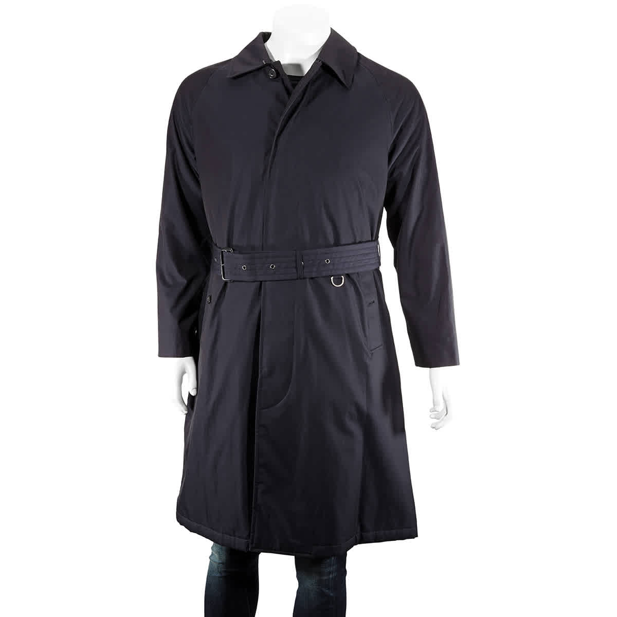 Burberry Quilt-lined Tropical Gabardine Belted Car Coat In Blue