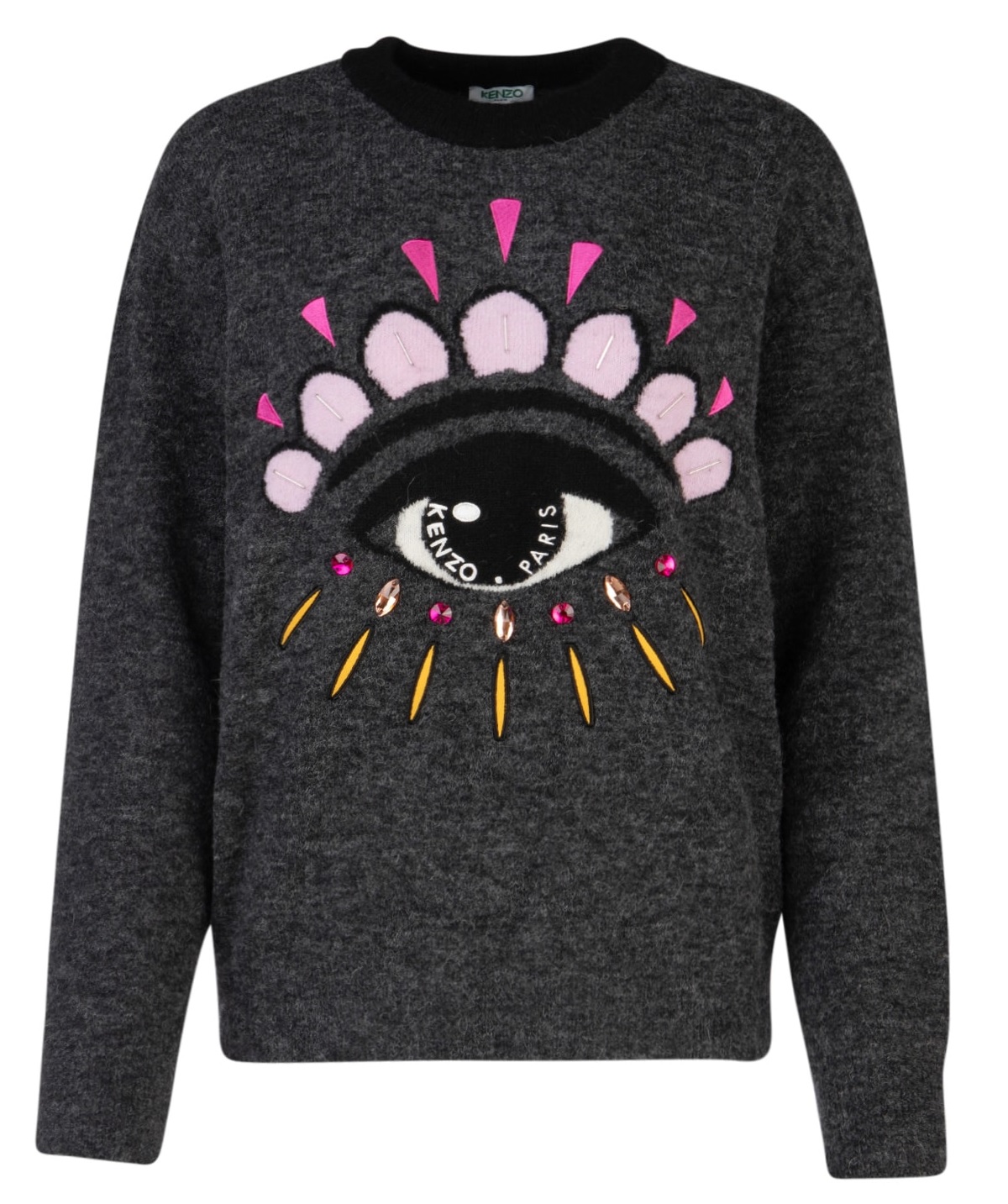 Shop Kenzo Ladies 'eye' Wool Jumper In Grey