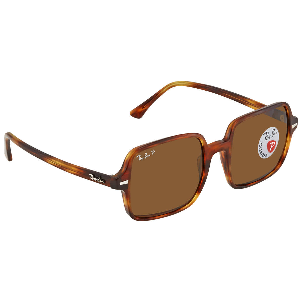 Ray Ban Square Ii Sunglasses Tortoise Frame Brown Lenses Polarized 53-20 In Brown