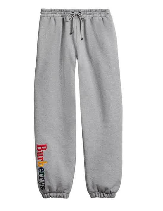 BURBERRY MENS RAINBOW EMBROIDERED TRACK PANTS