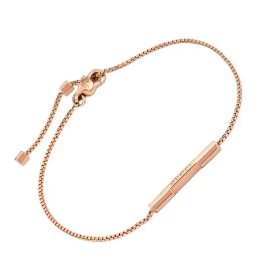 Shop Gucci Link To Love Bracelet With '' Bar In Rose Gold In Rose Gold-tone