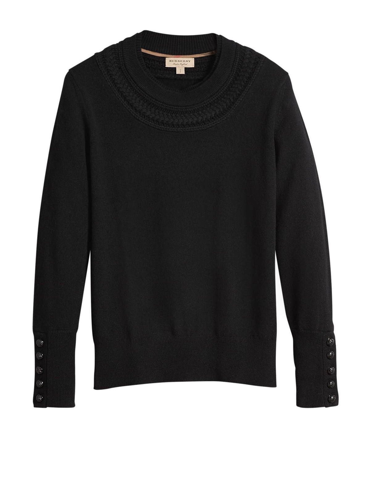 BURBERRY LADIES BLACK CASHMERE SWEATER