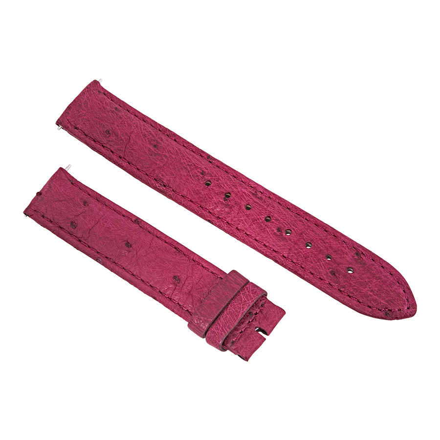 Hadley Roma 18 Mm Matte Bougainvillea Ostrich Leather Strap In Pink