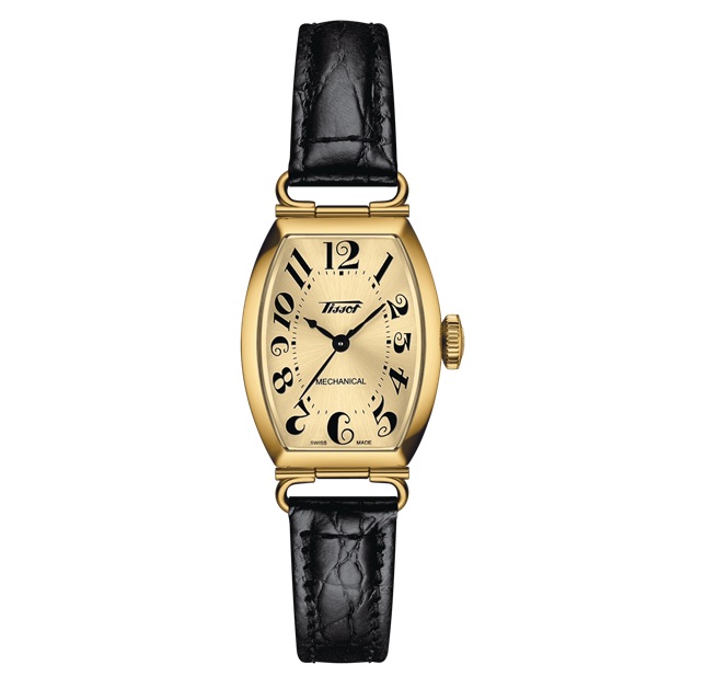 Tissot Porto Hand Wind Ivory Dial Ladies Watch T128.161.36.262.00 In Black / Gold / Ivory / Yellow