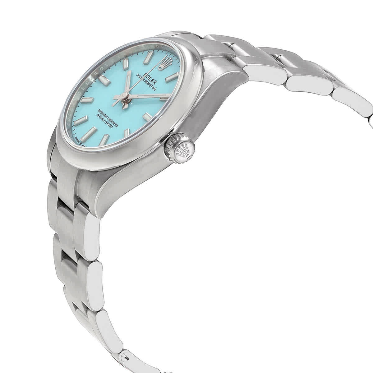 Shop Rolex Oyster Perpetual 31 Automatic Chronometer Turquoise Blue Dial Ladies Watch 277200tqblso In Blue / Turquoise