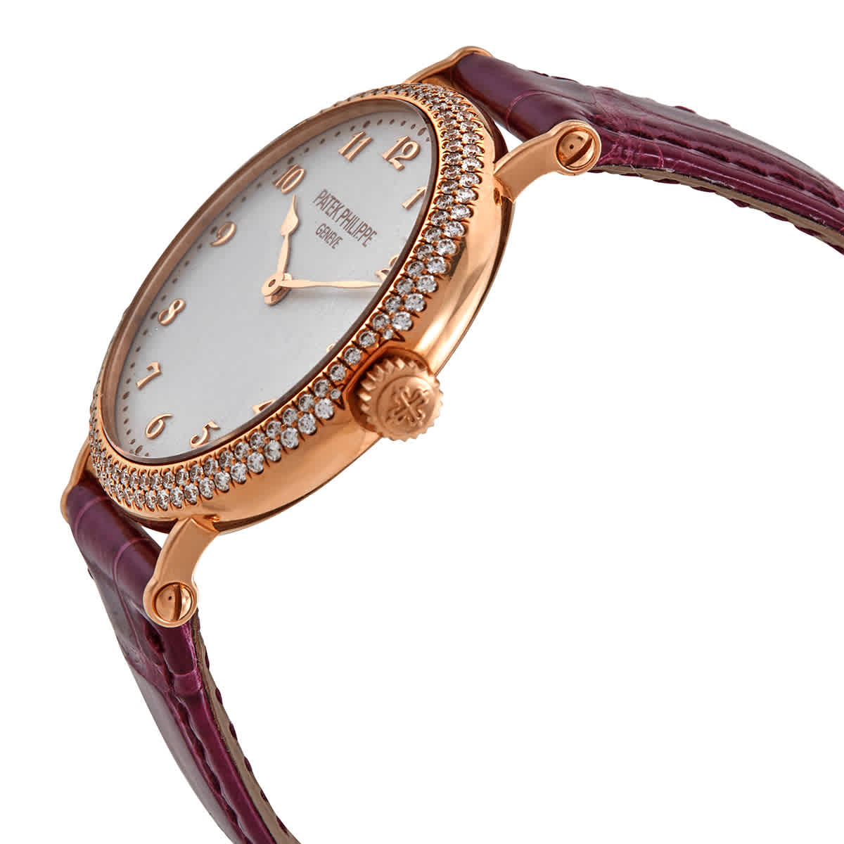 Shop Patek Philippe Calatrava Automatic Diamond Ladies Watch 7200-200r-001 In Gold / Gold Tone / Purple / Rose / Rose Gold / Rose Gold Tone / Silver