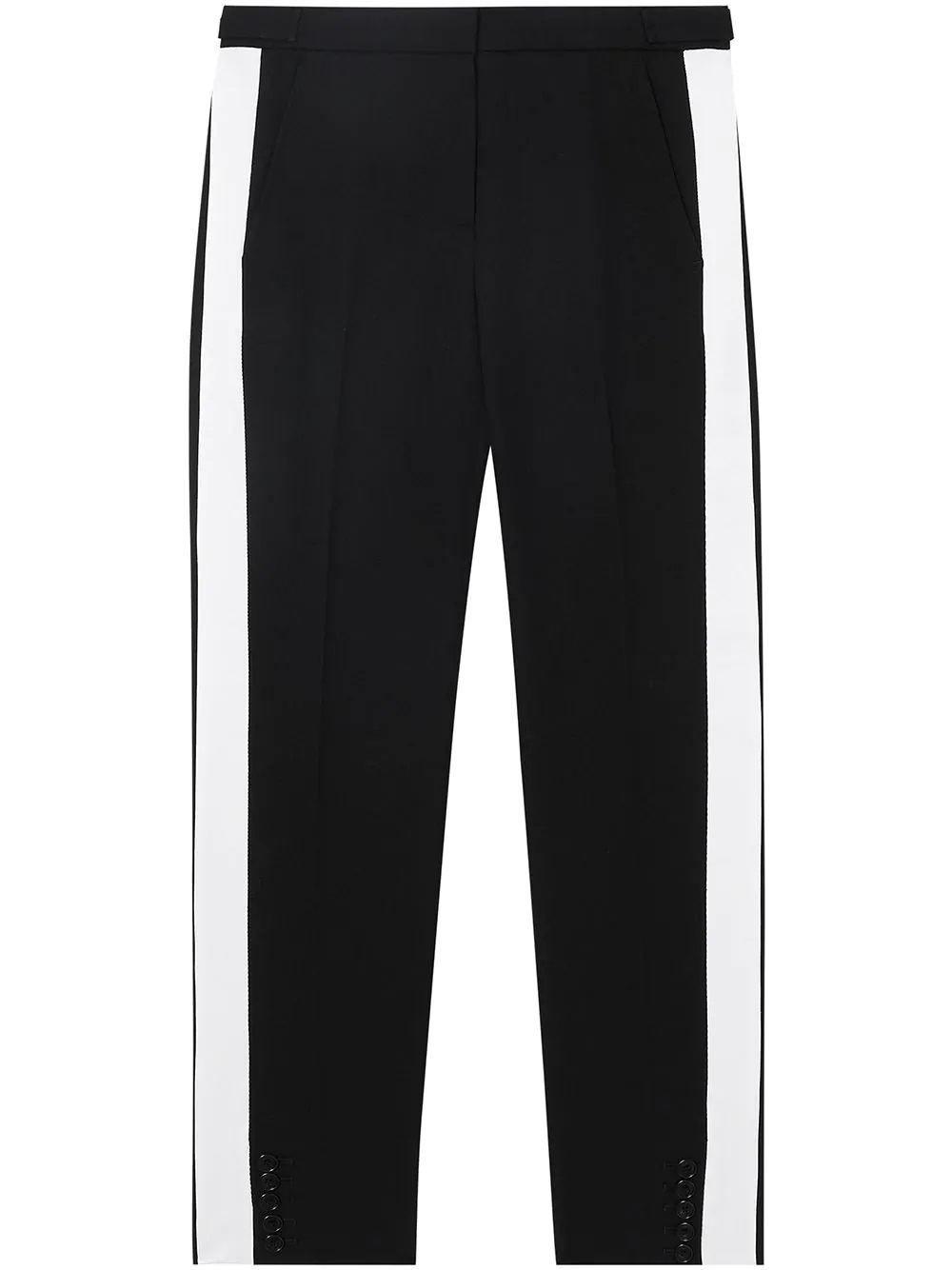 Shop Burberry Hanover Tux Stripe Pants In Black