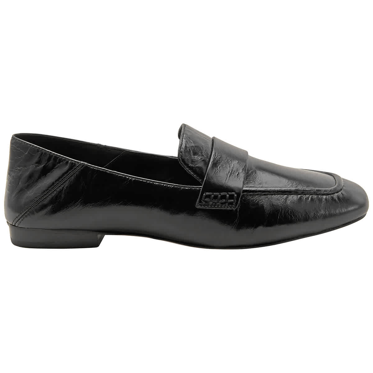 MICHAEL KORS LADIES BLACK EMORY LEATHER FOLDOVER LOAFERS