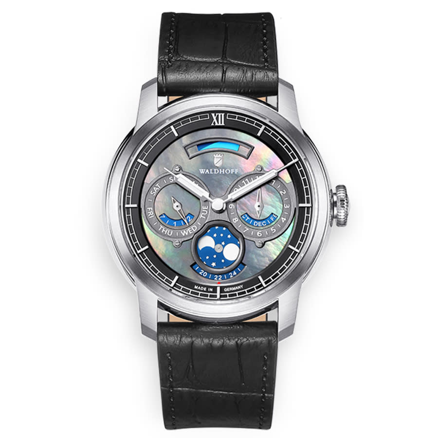 Click to view more detailed imagery on our partner's website Waldhoff Olympus Automatic Grey Dial Mens Watch Olympus Carbon Silver In Black,grey,silver Tone