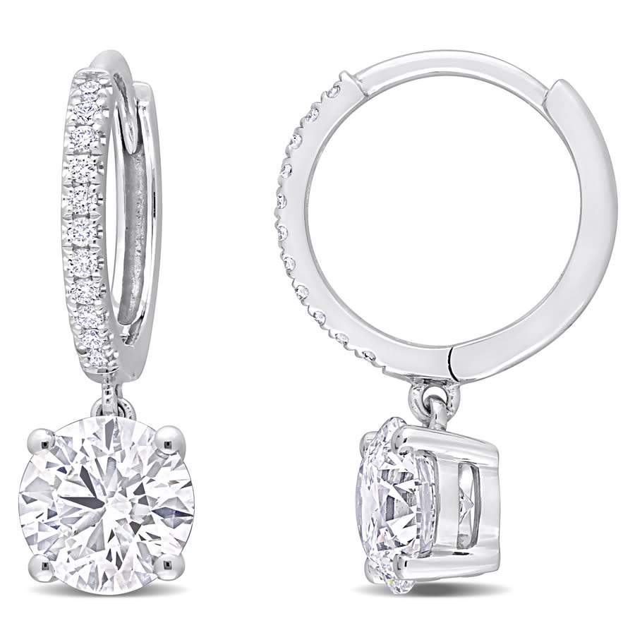 Created Forever 2 1/10 Ct Tw Lab Created Diamond Huggie Charm Earrings In 14k White Gold In White