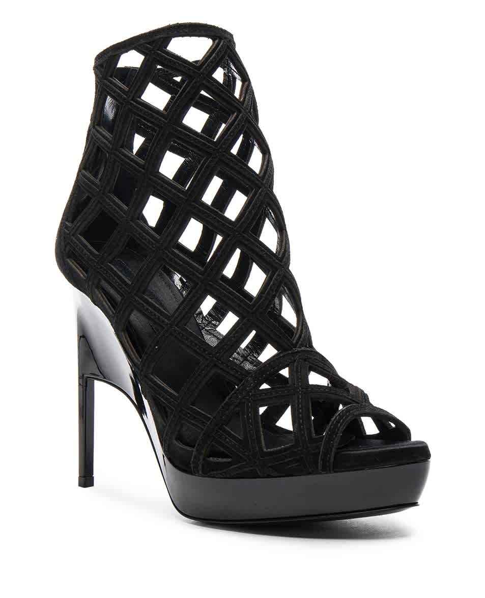 BURBERRY SUEDE EDENSIDE HEELS IN BLACK