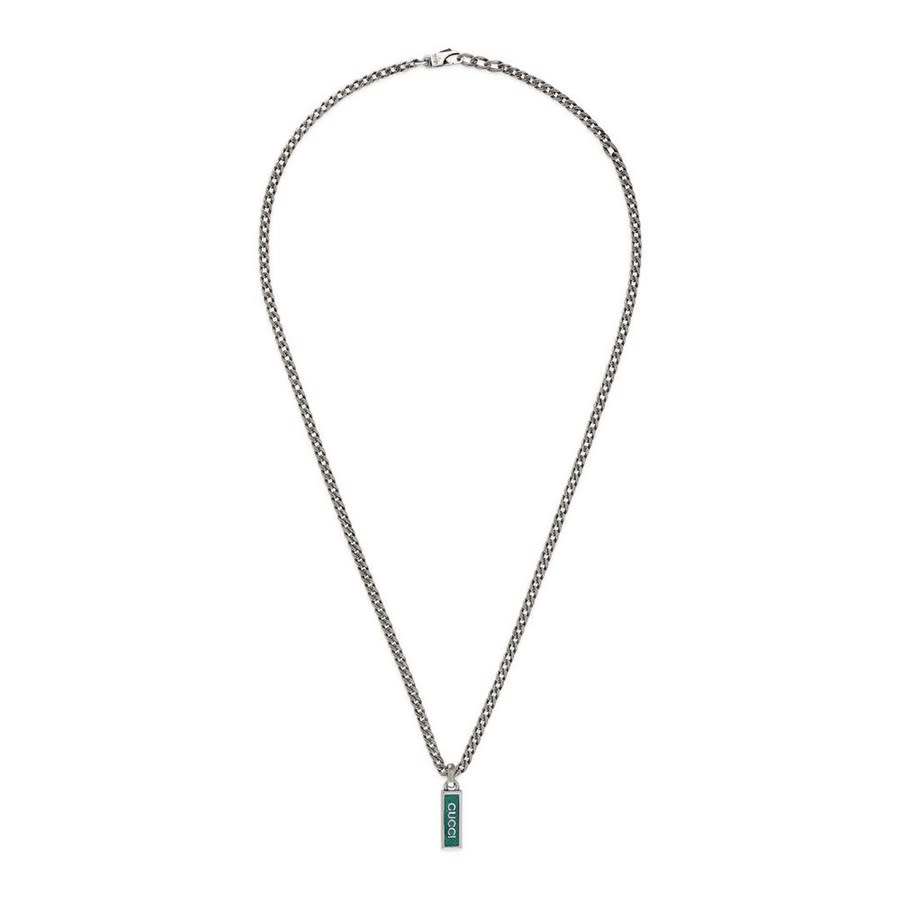 Gucci Unisex 925-sterling Sterling Silver Green Necklace In Green