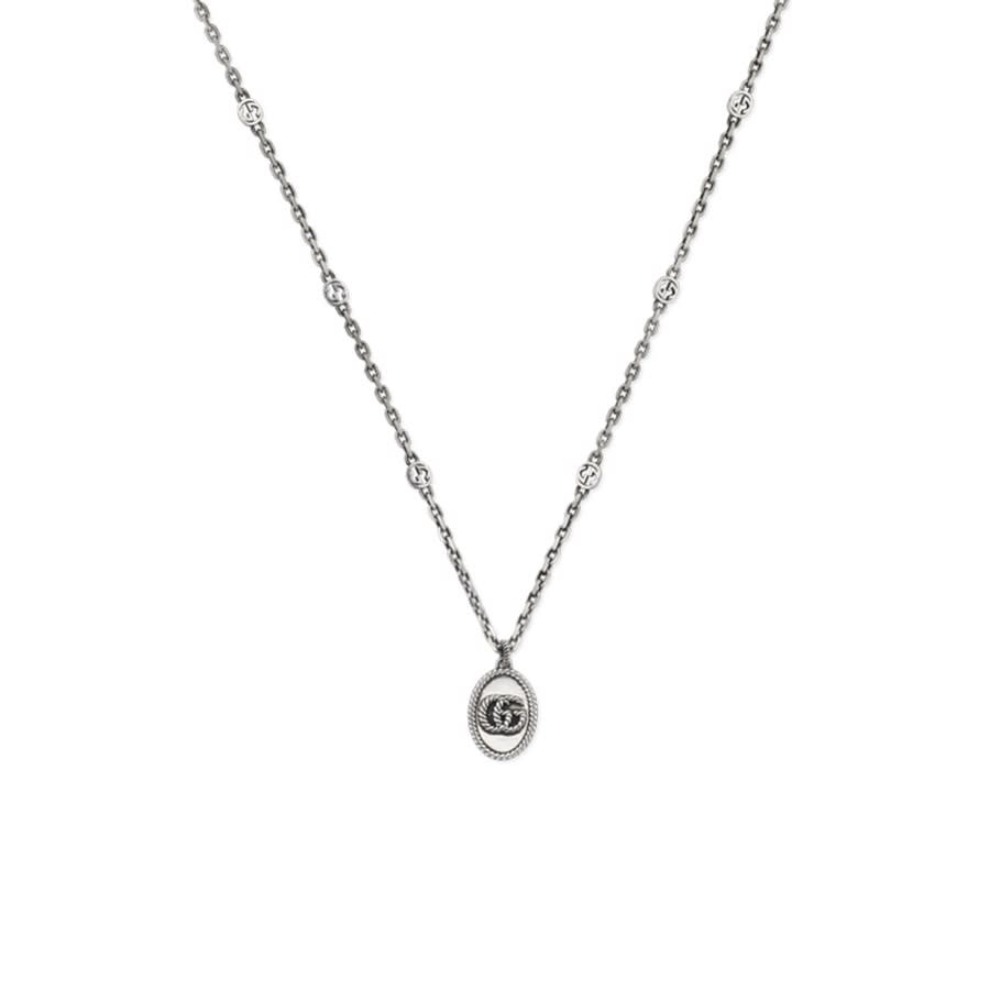 Shop Gucci Double G Necklace In Silver-tone