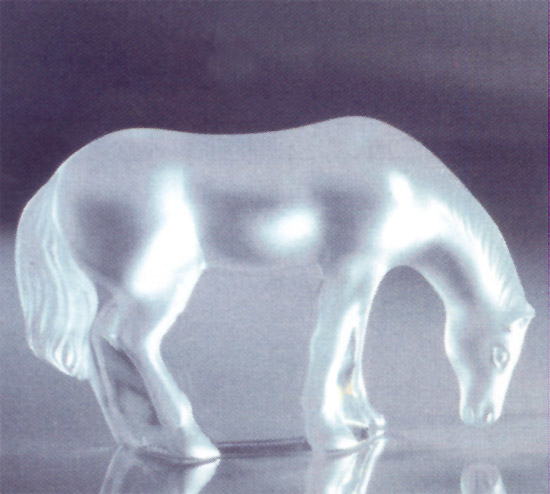 LALIQUE CRYSTAL ULYSSES HORSE WITH HEAD DOWN 12161