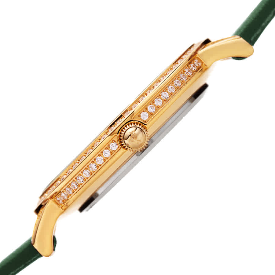 Shop August Steiner As8274gn White Dial Ladies Watch As8274gn In Gold Tone / Green / White