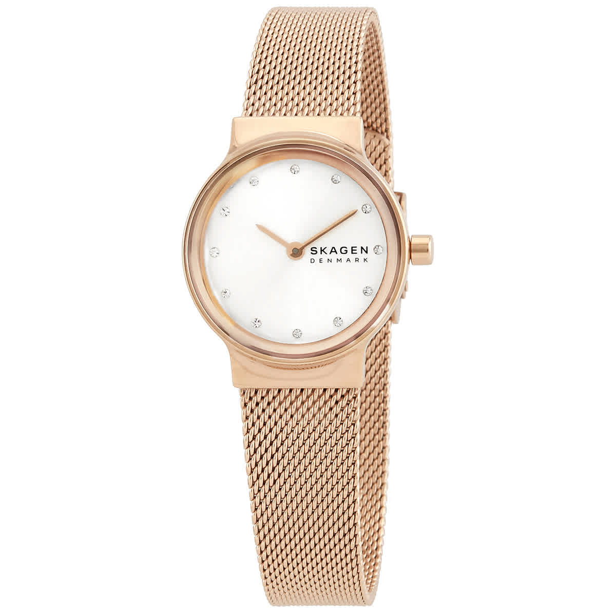 Skagen Freja Quartz Crystal White Dial Ladies Watch Skw2665 In Gold Tone / Rose / Rose Gold Tone / White