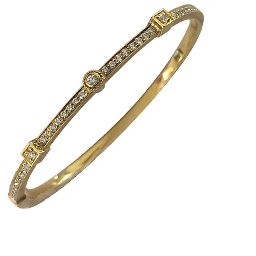 Penny Preville Ladies Diamond Bangle In Yellow Gold - B3003g In Yellow