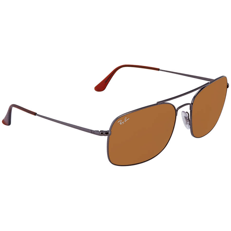 RAY BAN RAYBAN BROWN CLASSIC B-15 SQUARE SUNGLASSES RB3611 004/3360