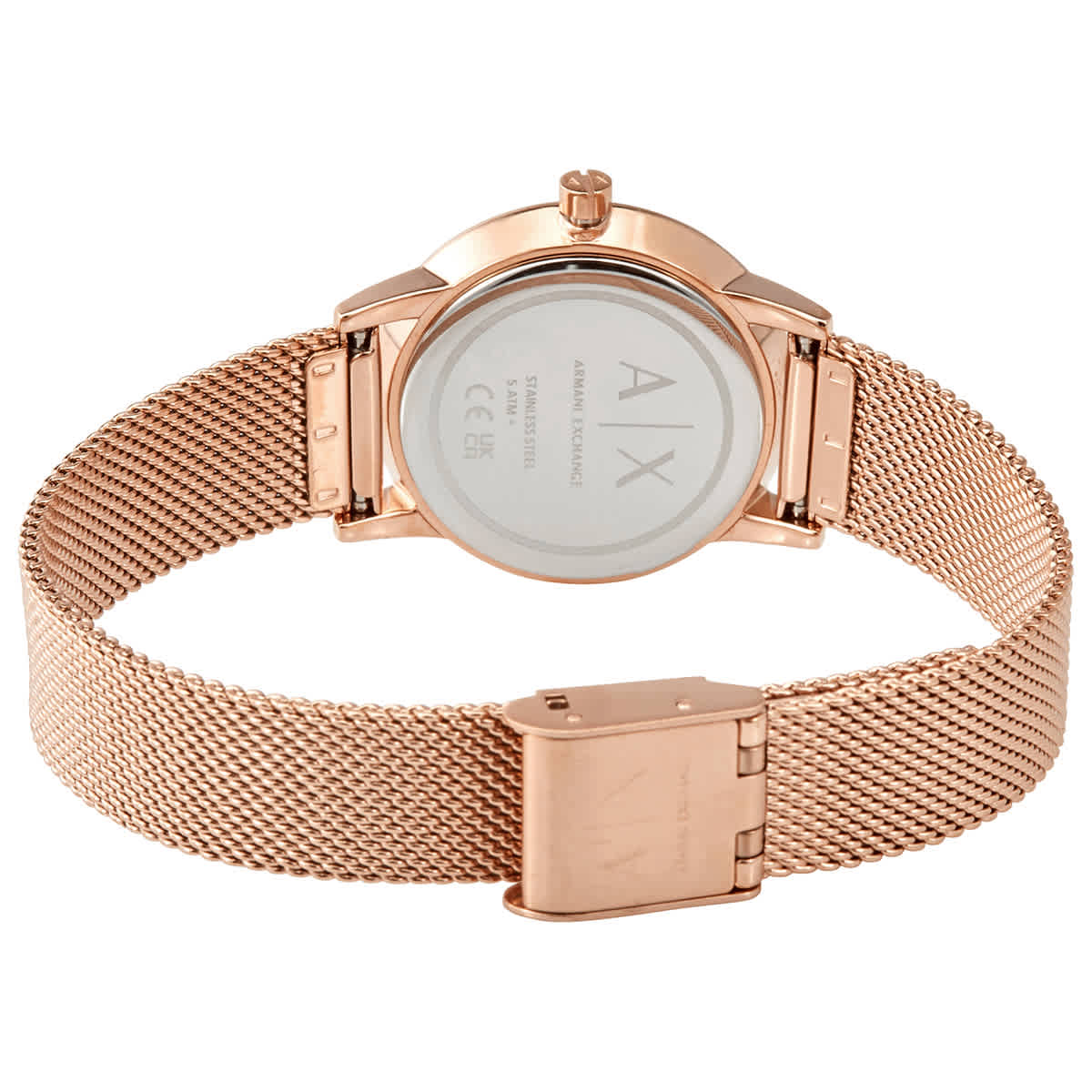 Shop Armani Exchange Lola Quartz Silver Dial Ladies Watch Ax7121 In Gold Tone / Rose / Rose Gold Tone / Silver