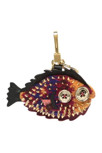 Burberry Nigel Sole Fish Studded Key/bag Charm In Red