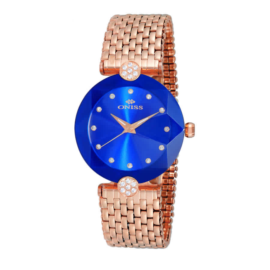 Click to view more detailed imagery on our partner's website Oniss On8777s Blue Dial Ladies Watch Onj8777-0lrgbu In Blue,gold Tone,pink,rose Gold Tone