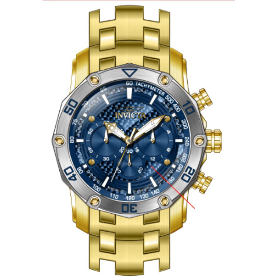 Invicta Pro Diver Chronograph Quartz Blue Dial Mens Watch 38444 In Blue / Gold / Gold Tone / Silver