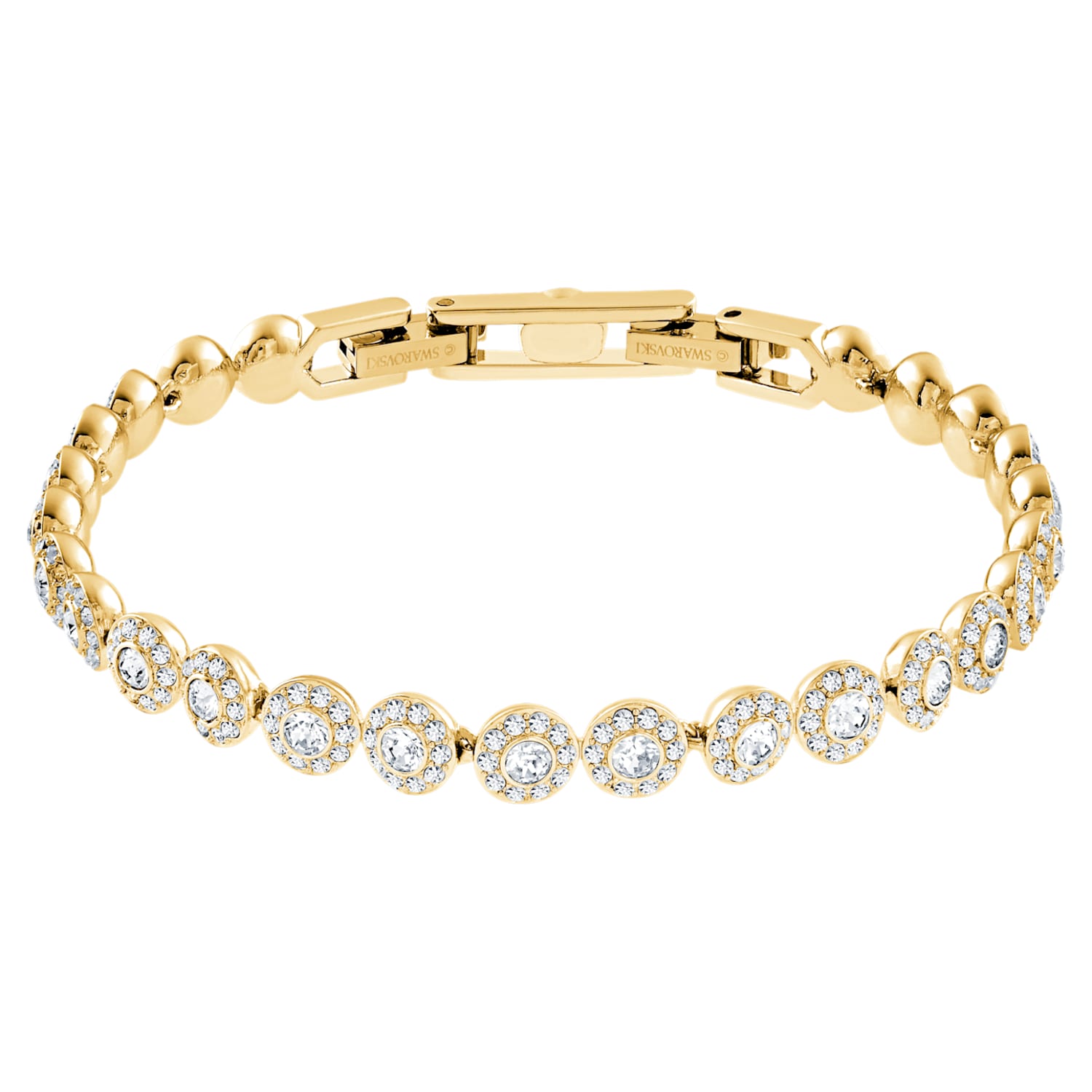 Swarovski Gold-tone Crystal Flex Bracelet In Gold Tone