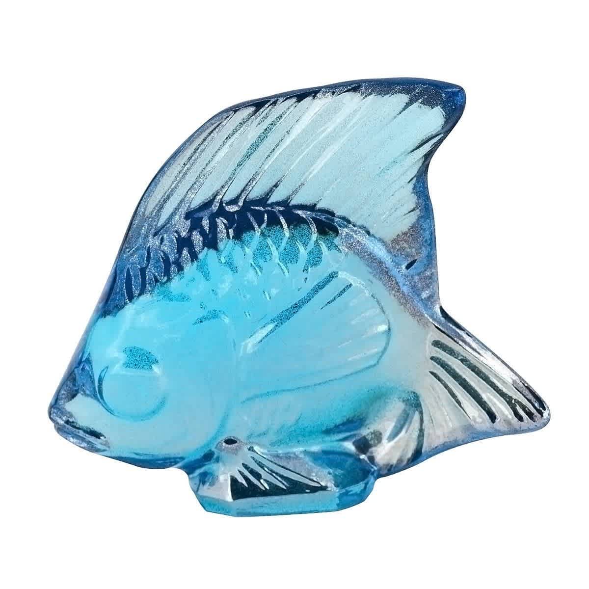 LALIQUE LALIQUE TURQUOISE LUSTRE FISH CRYSTAL 10205600