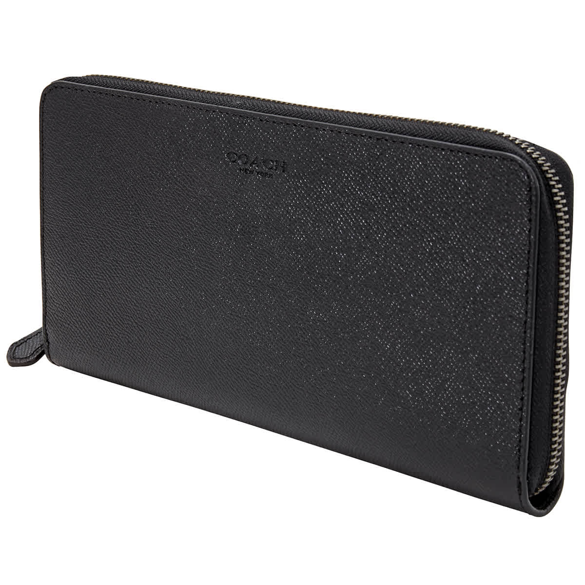 COACH COACH MENS BLACK CROSSGRAIN LEATHER TRAVEL WALLET