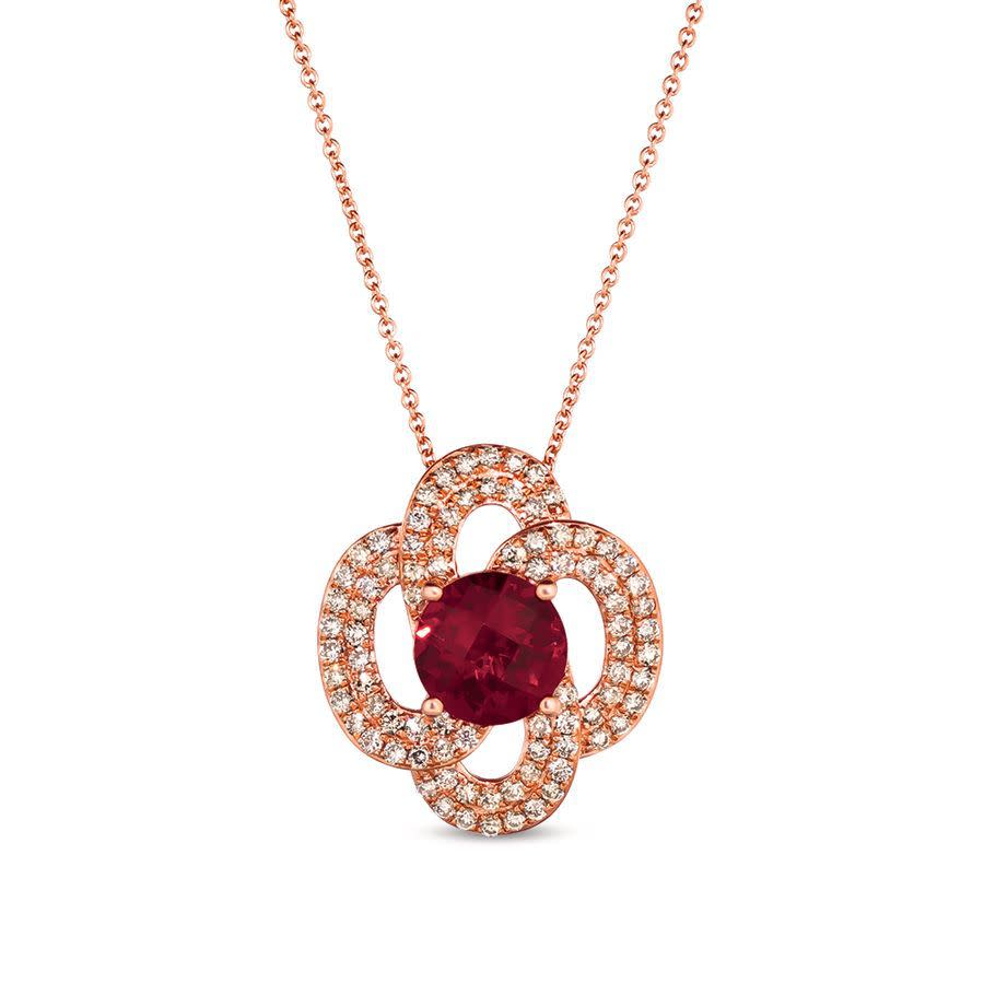 Le Vian Ladies' Semi Precious Fashion Pendant In 14k Strawberry Gold In Red