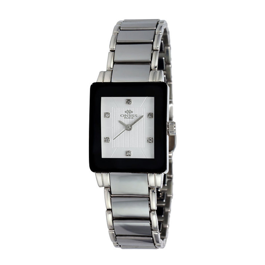 Oniss On607-l Quartz White Dial Ladies Watch On607-lwt In Black / White