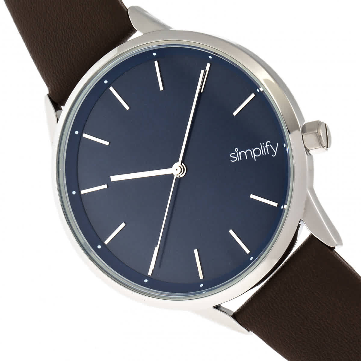 Shop Simplify The 6700 Quartz Blue Dial Unisex Watch Sim6704 In Blue / Brown / Silver