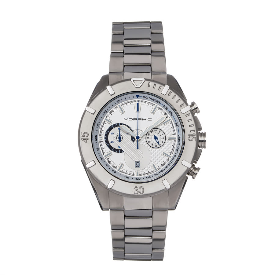 Morphic M94 Series White Dial Mens Watch Mph9401 In Silver / White