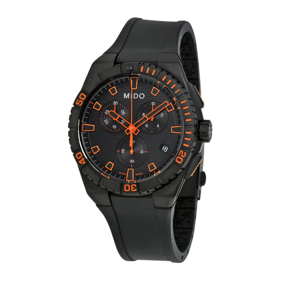 Mido Ocean Star Captain Chronograph Mens Watch M023.417.37.051.09 In Black,orange