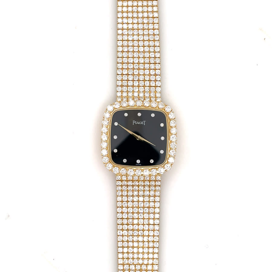 Pre-owned Piaget Vintage Ladies Quartz Watch 463093 In Black / Gold / Gold Tone / Yellow