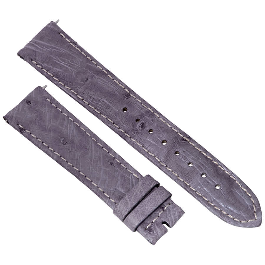 Hadley Roma 20 Mm Matte Agate Ostrich Leather Strap In Grey