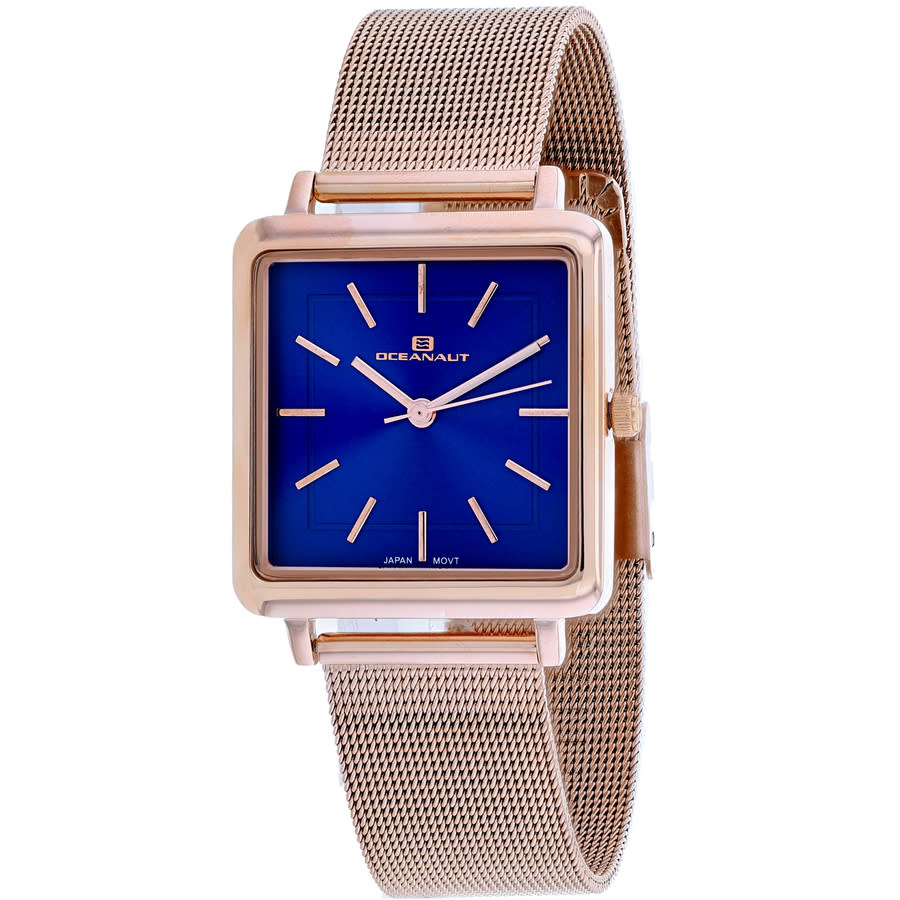 Shop Oceanaut Traditional Blue Dial Ladies Watch Oc0288 In Blue / Gold Tone / Rose / Rose Gold Tone