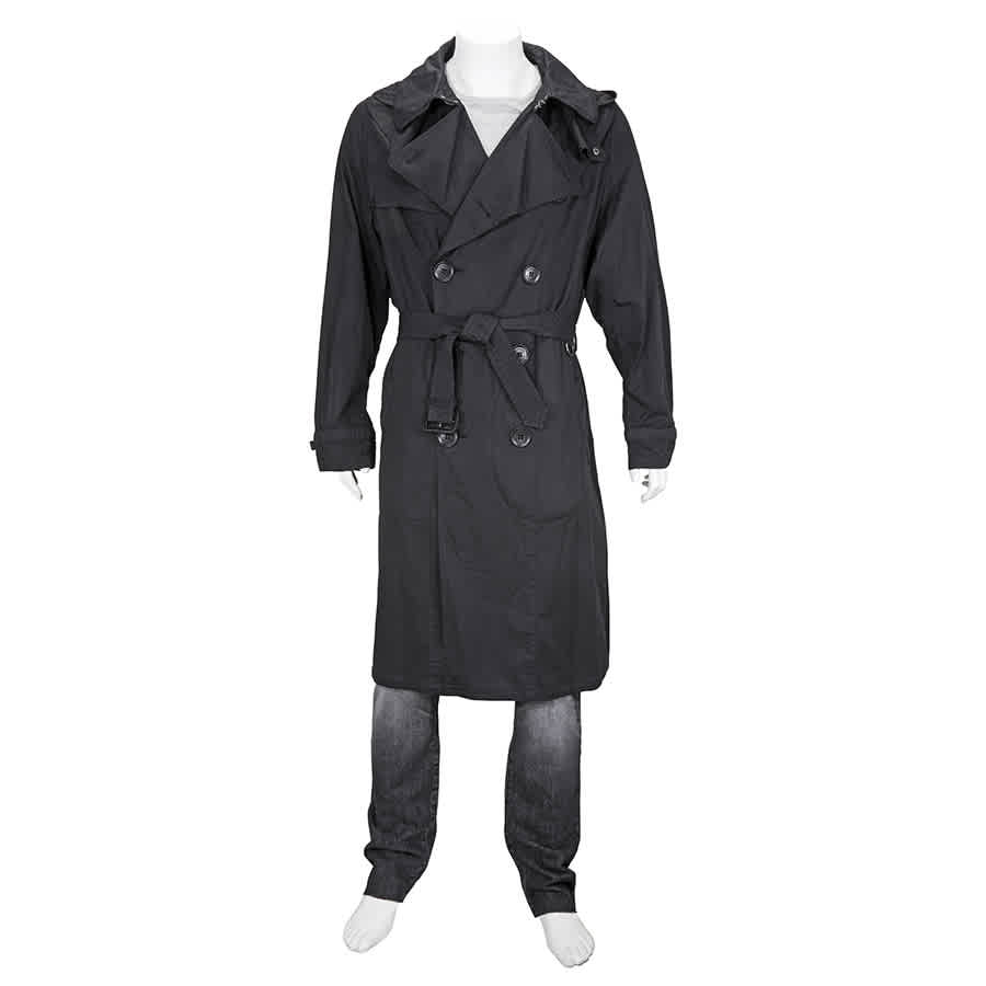 Burberry Mens Rainwear Black Dye Trench Parka ModeSens