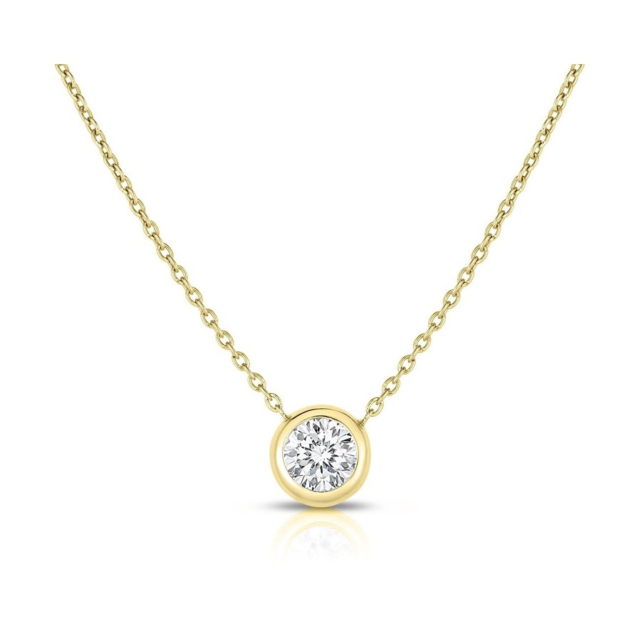 Roberto Coin Diamonds By The Inch 18k Yellow Gold Solitaire Necklace