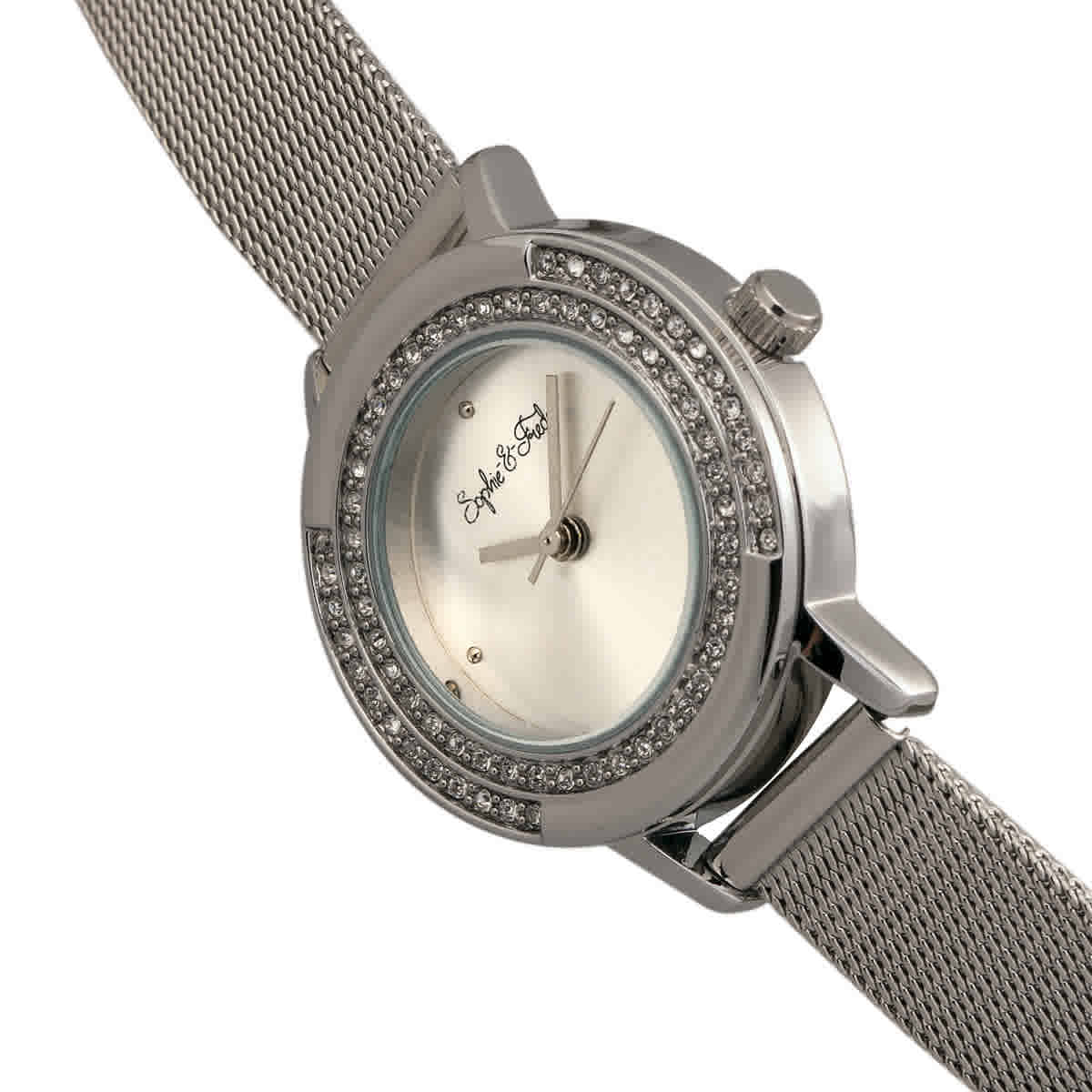 Shop Sophie And Freda Cambridge Crystal Silver Dial Ladies Watch Sf4101