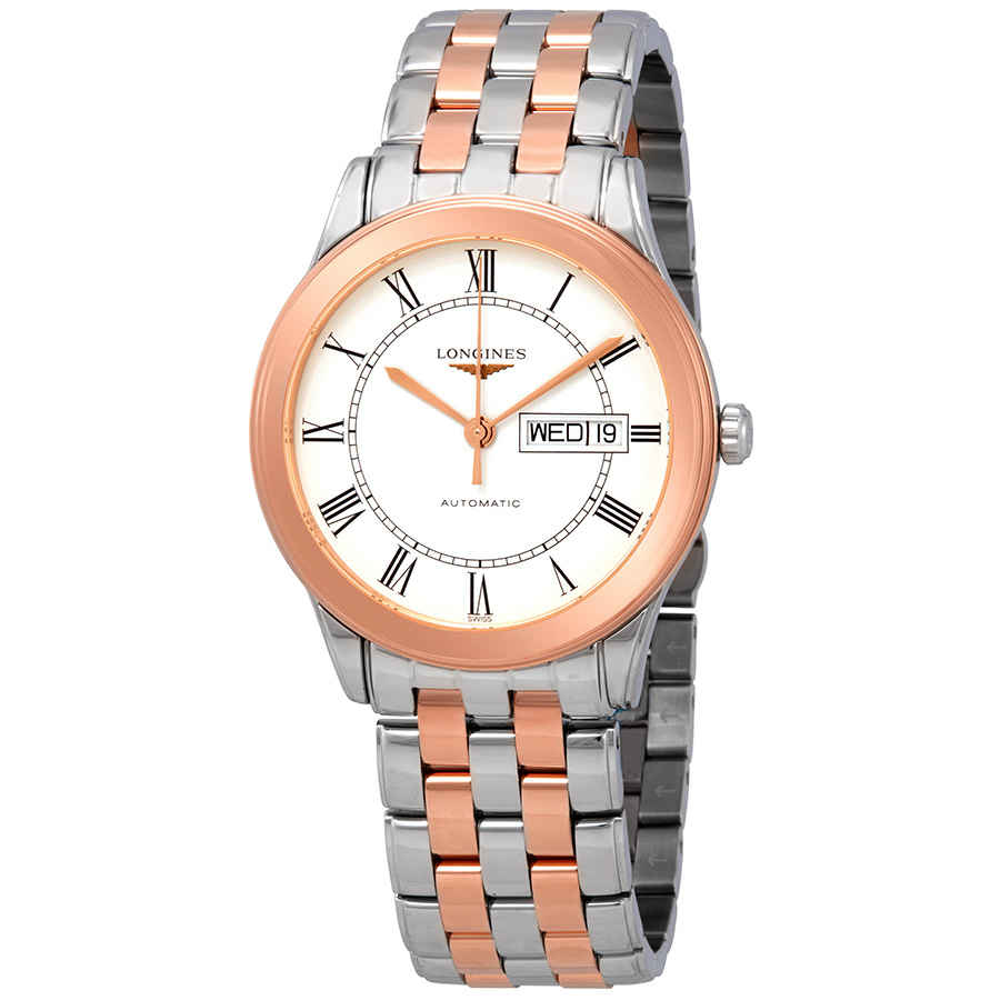 Longines Flagship Automatic White Dial Mens Watch L4.899.3.91.7 In Gold Tone,pink,rose Gold Tone,silver Tone,two Tone,white