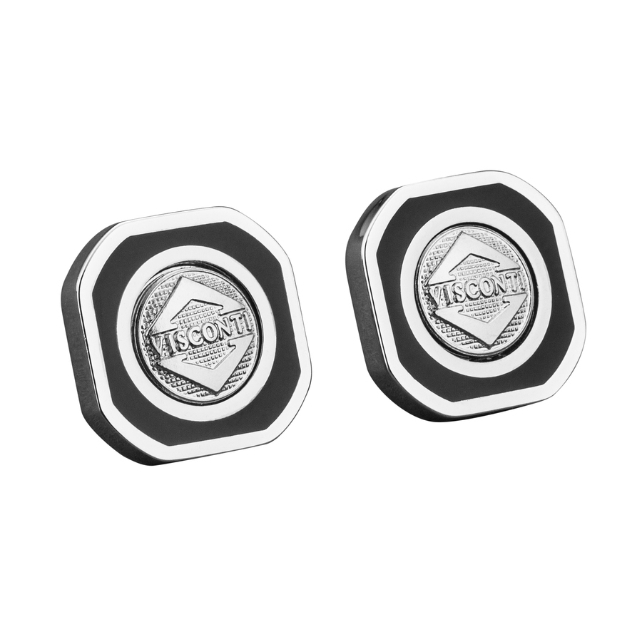 Visconti Earings Squaring The Circle In Silver-tone