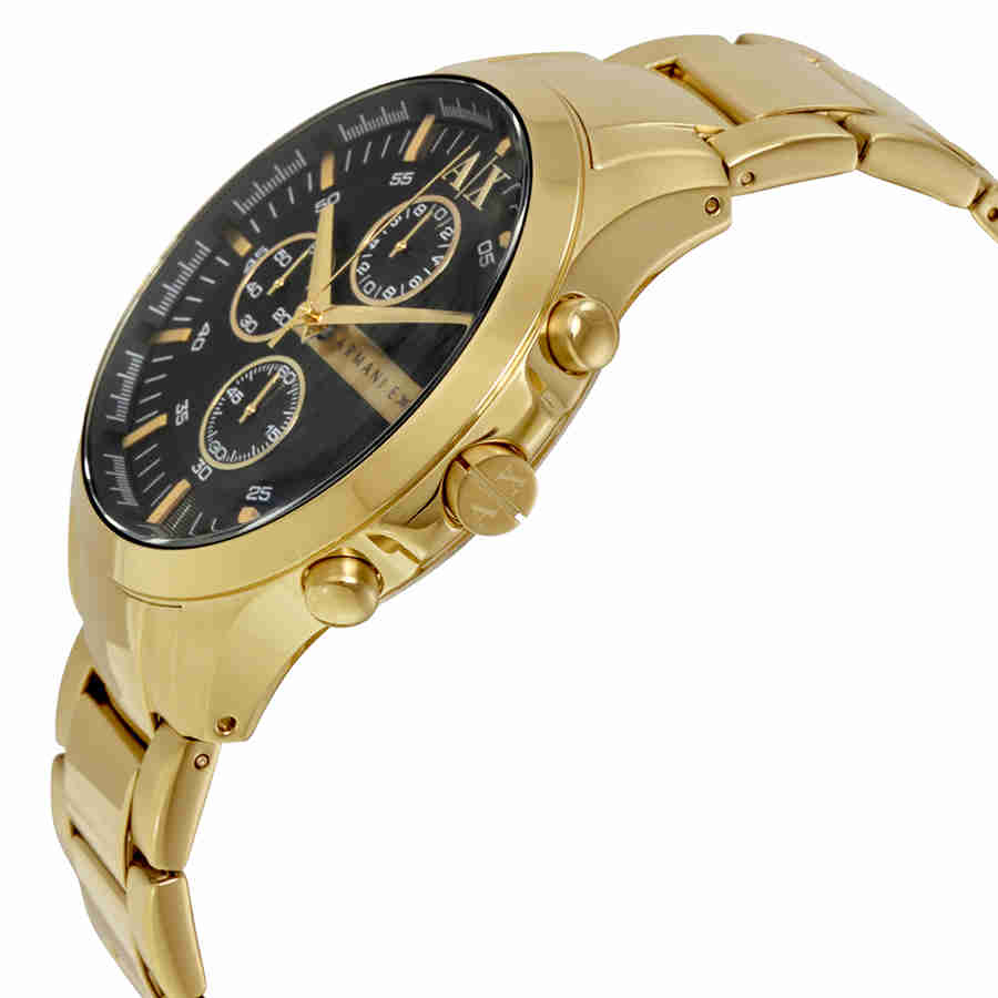 Armani Exchange Armani Exchange Black Dial Chronograph Gold pla